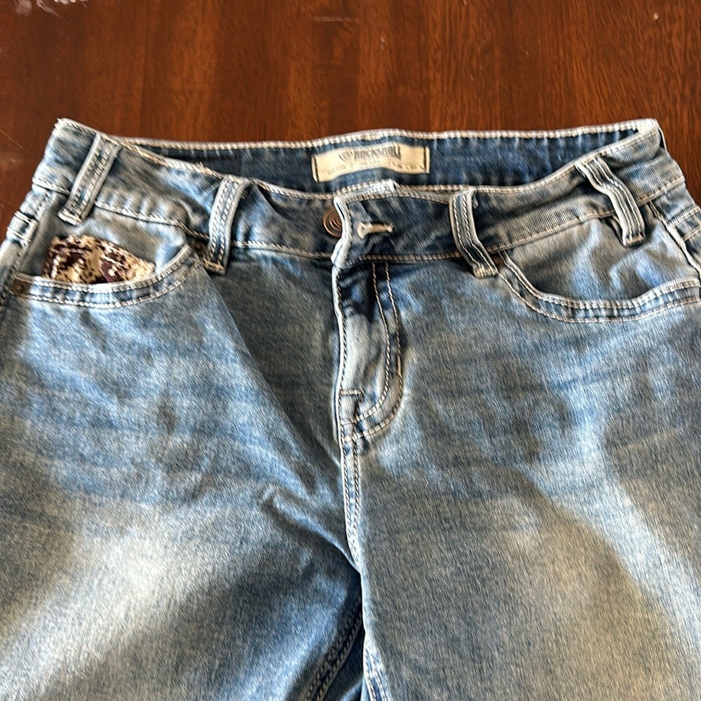 Women’s jeans cow print detailing
